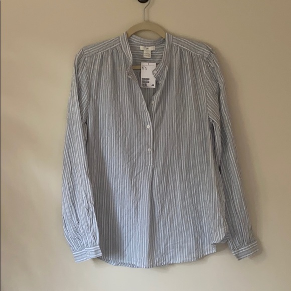 H&M Tops - H&M striped blouse, creped cotton fabric - size 6